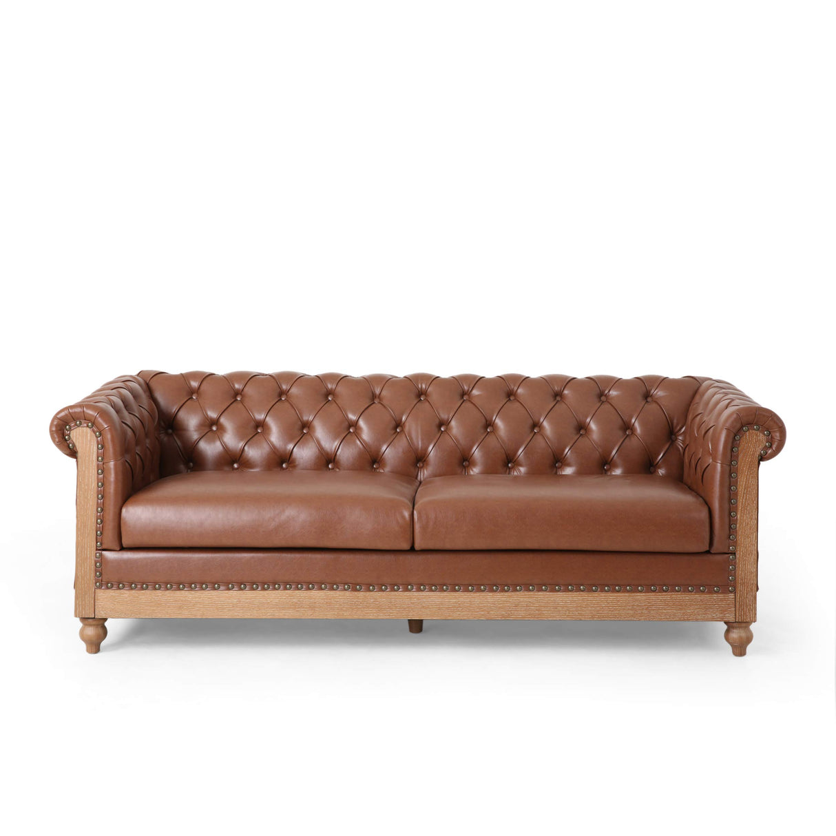 Christopher Knight Home Castalia Sofas, Cognac Brown + Natural Christopher Knight Home