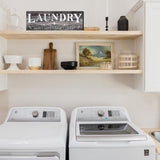 Laundry Sign, Solid Wood Laundry Room Decor, Rustic Signs Wall Hanging for Home Farmhouse Wall Decorations, 5.5 x 16.5 inch COLOR VALLEY ART