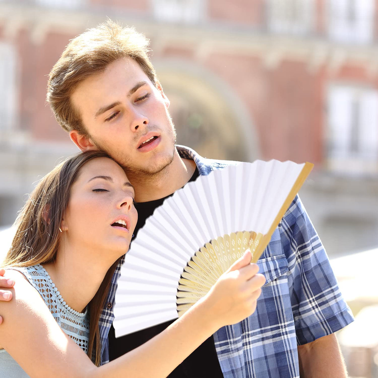 HPLYEL 12PCS White Paper Fans,Held Bamboo Folding Fan Blank Decoration Folded DIY Painting Fan Wedding Party Favors Home Gift HPLYEL