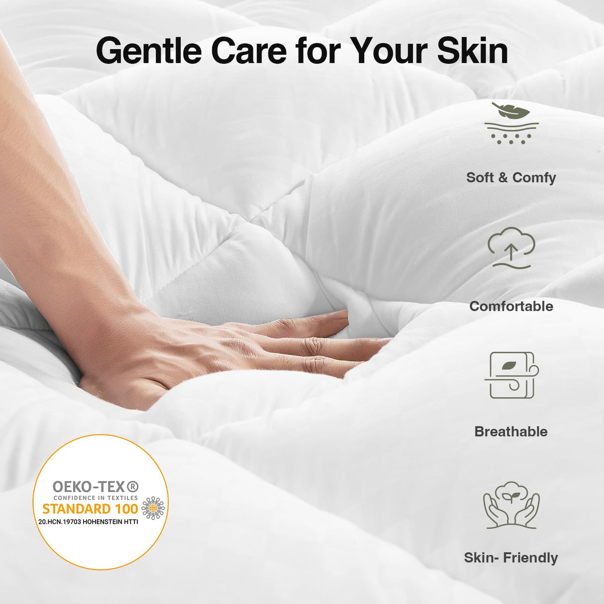 Novilla King Mattress Topper, Extra Thick Pillow Top Mattress Pad with Down Alternative, Breathable Mattress Cover with for 8-21", Machine Washable Fitted Mattress Protector – Green-White Novilla