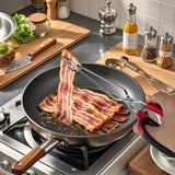 HINMAY Stainless Steel Scissor Tongs 10-Inch and 12-Inch Set, Set of 2 HINMAY