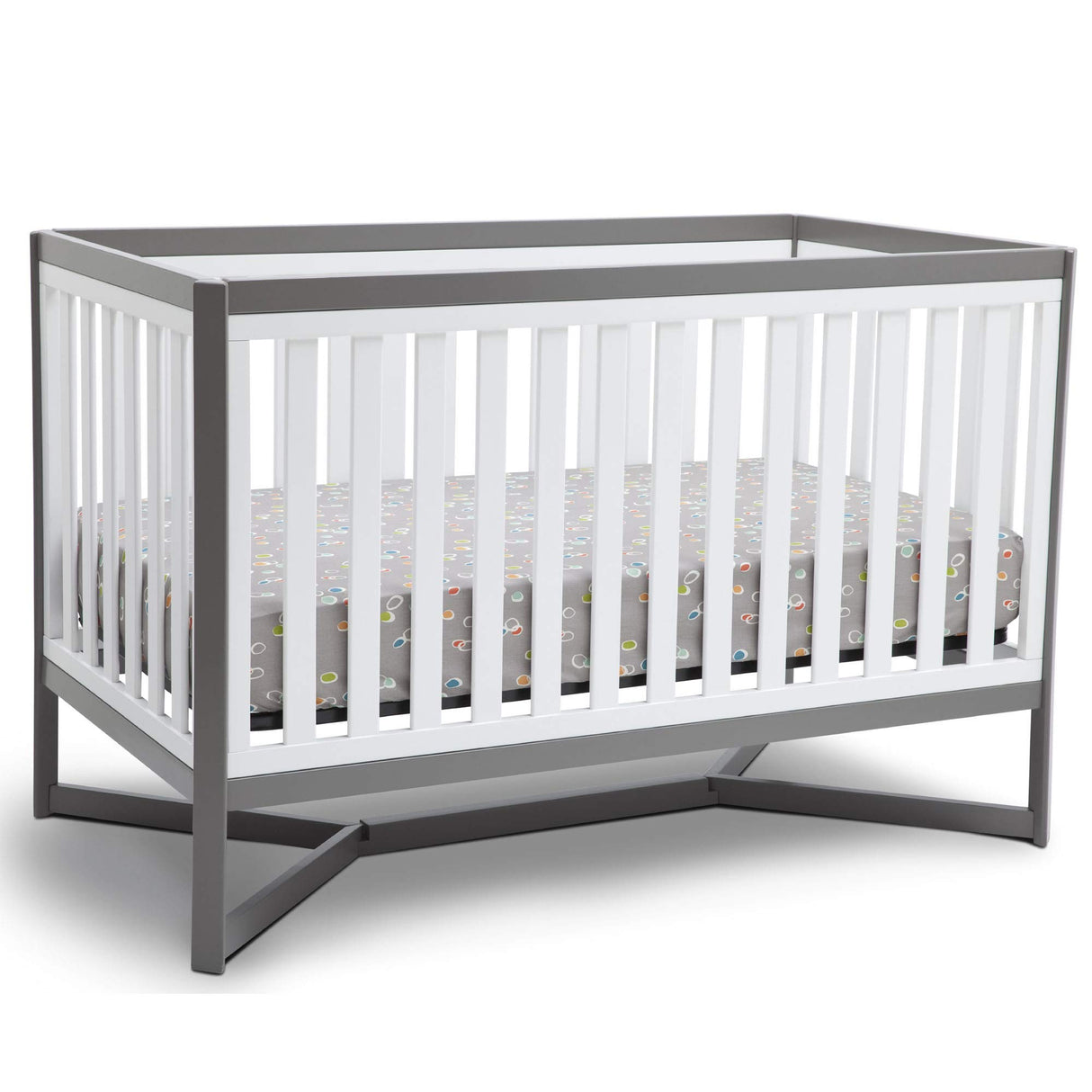 Delta Children Tribeca 4-in-1 Convertible Crib, White/Grey Delta Children