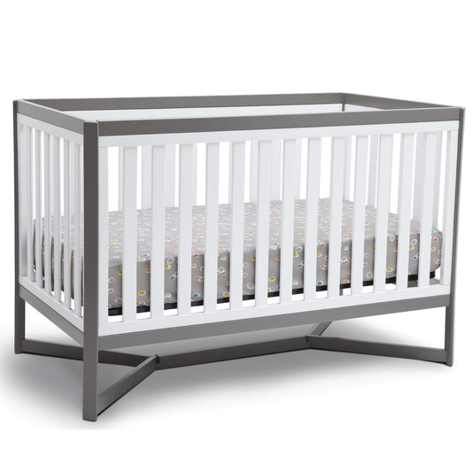 Delta Children Tribeca 4-in-1 Convertible Crib, White/Grey