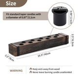 NUPTIO Wood Candelabra for Table Centerpiece: 16.5 inch Long Taper Candle Holder - Farmhouse Candlestick Holder for Christmas Home Dining Living Room Fireplace Decor NUPTIO