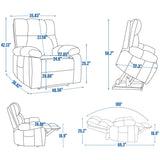 RHHVVR Oversized Power Lift Recliner Chair with Massage and Heating, 24.8" W Big Lay Flat Lift Recliner for Elderly, Medium-Firm Electric Recliners with Hidden Cup Holders,Beige RHHVVR