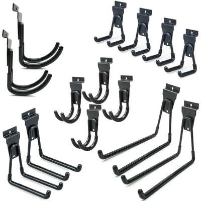 ATOOLA Slatwall Hooks, Garage Slatwall Accessories, Multi Size Slat Wall Accessory, 14 Pack Utility Hooks for Slatwall
