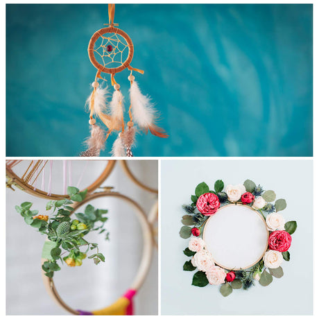 Sherbo 3 Pieces Beech Wood Embroidery Hoops Set by 4 Inch to 6 Inch Circle Hoop Ring Cross Stitch Cotton for DIY Embroidery Floss Starter of Sewing Art Kits Crafts S SHERBO