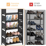 esonstyle 10 Tiers Vertical Shoe Rack Up to 20-25 Pairs, Sturdy Metal Narrow Shoe Rack Shoe Shelf, Space-Saving Tall Shoe Rack for Closet,Bedroom Hallway Garage Living Room esonstyle
