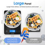 KOIOS Food Scale, 33lb/15kg Digital Kitchen Scale Weight in Grams and Ounces for Cooking Baking, 1g/0.1oz Precise Graduation, Batteries and Type-C Charging, Tare Function, LCD Display, Black KOIOS