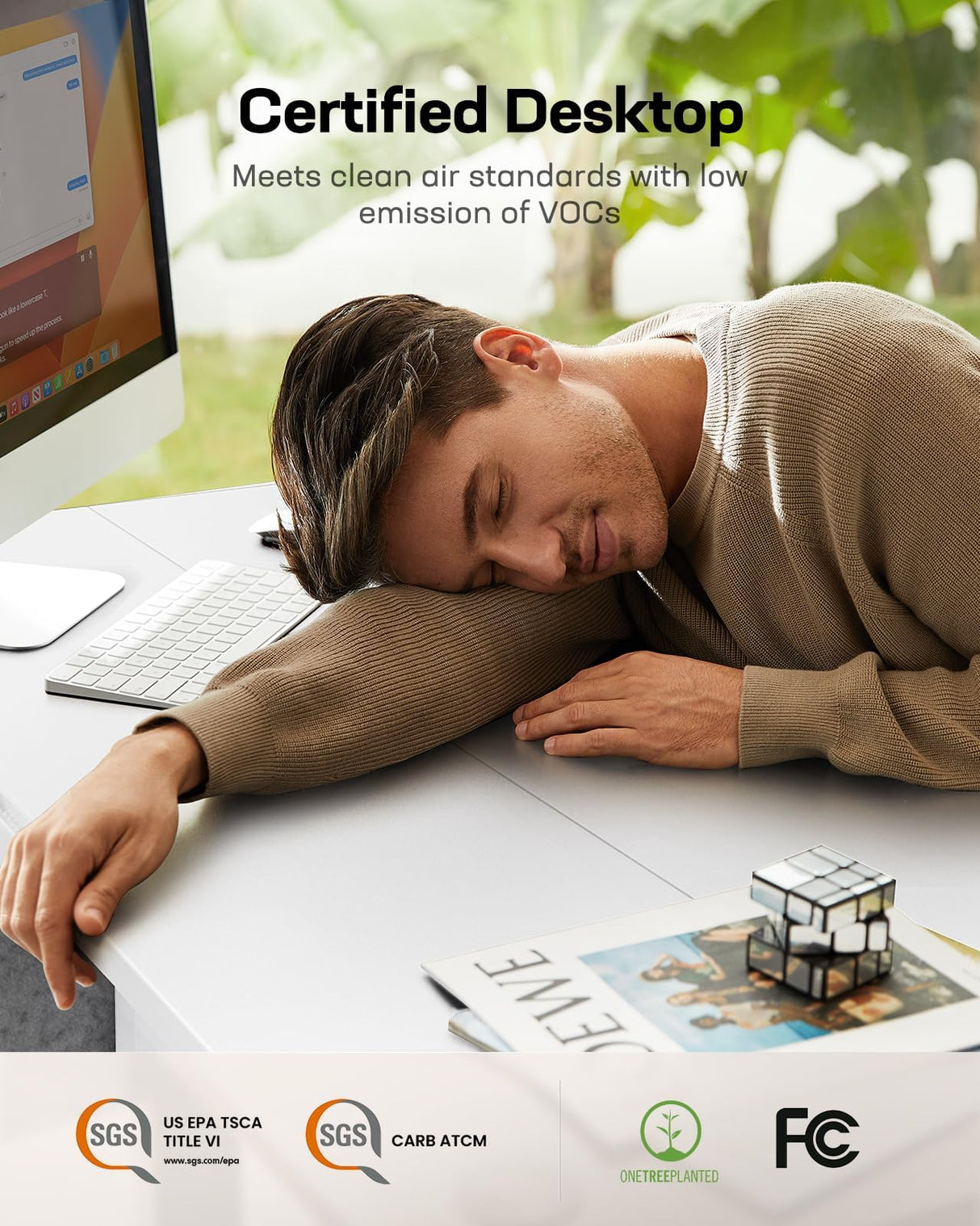 Marsail 55x28 Electric Standing Desk - Adjustable Height Computer Desk with Memory Presets, Storage Bag & Cable Management for Home Office & Gaming Workstations Marsail