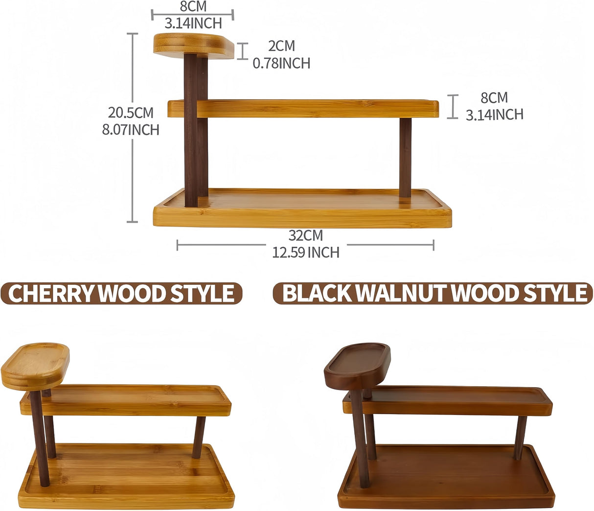 Piegricdiat Bathroom Countertop Organizer,Vanity Organizer and Storage for Cosmetic Skincare Perfume, Ideal Storage Solution for Perfumes, Cosmetics, Spices, Handmade Toys, Office Supplies. (Brown) Piegricdiat