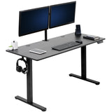 VIVO Electric 55 x 24 inch Stand Up Desk, Complete Height Adjustable Standing Home & Office Workstation with Memory Controller, Black Top, Black Frame, DESK-E155TB VIVO