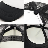 ORJ 10 Pack Unisex Sublimation Blank Mesh Baseball Cap Polyester Mesh Black and White Trucker Hat Bulk (US, Alpha, Medium, 3X-Large, Black and White) ORJ