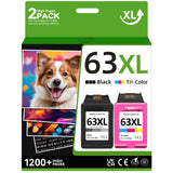 Neiber 63XL Printer Ink Compatible for HP 63XL Ink Cartridges Combo Pack Black and Color Compatible for HP Ink 63 Fit for Officejet 3830 4650 5255 5258 Envy 4520 3634 Deskjet 1112 2132 3630 Printer Neiber