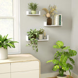 SRIWATANA Floating Shelves Wall Mounted, Solid Wood Wall Shelves, White SRIWATANA