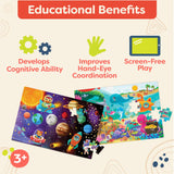 B. toys- Gigantic Jigsaw 2-Pack - Sea & Solar System- 48-Piece Floor Puzzles-Large 2 x 3 Feet Jigsaw Puzzles for Kids – Educational & Developmental Toys – 3 Years + B. toys