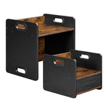 HOOBRO Weaning Table and Chair Set, Toddler Table and Chair Set, Furniture for Kids 1-3 Year Old, Kids Table and Chair Set for Reading Rustic Brown and Black BF38JD01 HOOBRO