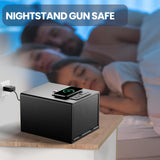 Grimtron Biometric Gun Safe for Handgun with Wireless Charging,Pistol Safe Quick Access Auto Open, Silent Mode and Adapter Nightstand Pistol-Safe up to 4 pstols (Black) Grimtron