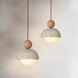 JIANTLAIUS 2PCS Japanese Wabi-Sabi Yellow Travertine Pendant Lamp Natural Stone Shade Pendant Light with Wood Hanging Light G9 Nordic Mini Pendant Lighting for Kitchen Island Dining Room JIANTLAIUS