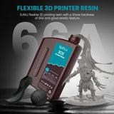 SUNLU Flexible 3D Printer Resin 2KG, 66A 3D Printing Resin for Printing Soft and Flexible Items, Bendable and Not Brittle, Fast Curing 405nm UV Photopolymer Resin. (2000G Gray) SUNLU