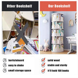 Lebolna Rotating Solid Wood Bookshelf Tower - Stylish 3/4/5 Tier Bookcase in White Lebolna