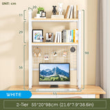 MiaJJooLi Stylish 2-Tier Wood Desktop Bookshelf Organiser for Home and Office MiaJJooLi