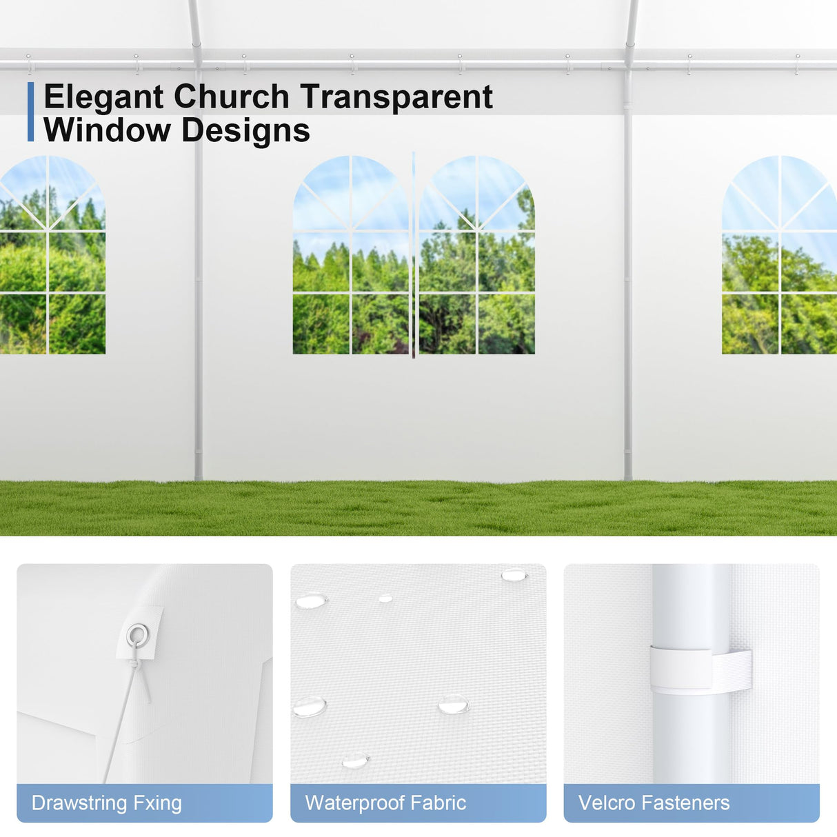 Carport, 20 x 20 Heavy Duty Carport Canopy with Removable Sidewall, Portable Garage with All-Season Tarp, Outdoor Storage Shelter Water-Resistant Car Canopy for Party Event Wedding Gathering (20x20ft) Phonjoroo