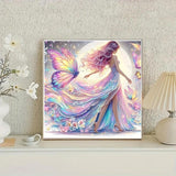 STGLCR Angel Diamond Painting Kit for Adults, Butterfly Diamond Art Kits for Beginners, Full Drill Round Gem Art Diamond Painting for Home Wall Decor Gift 12x12in STGLCR