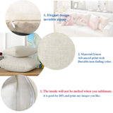 16 X 16 Inch 4 PCS Beige Sublimation Blanks Linen Throw Pillow Case Cushion Cover Pillowcase Shams for Sofa Vinyl Projects DIY Personalized Heat Press Printing NO Pillow Insert Decorative Square FUKiss