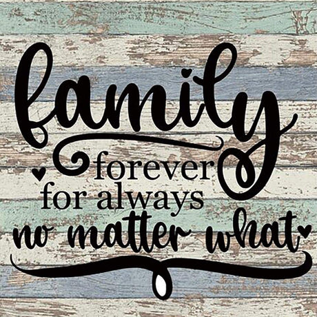 PDSLAIKE Diamond Painting Family Quotes - Family Forever for Always No Matter What Home Sayings DIY Art Craft 11.8x11.8in PDSLAIKE