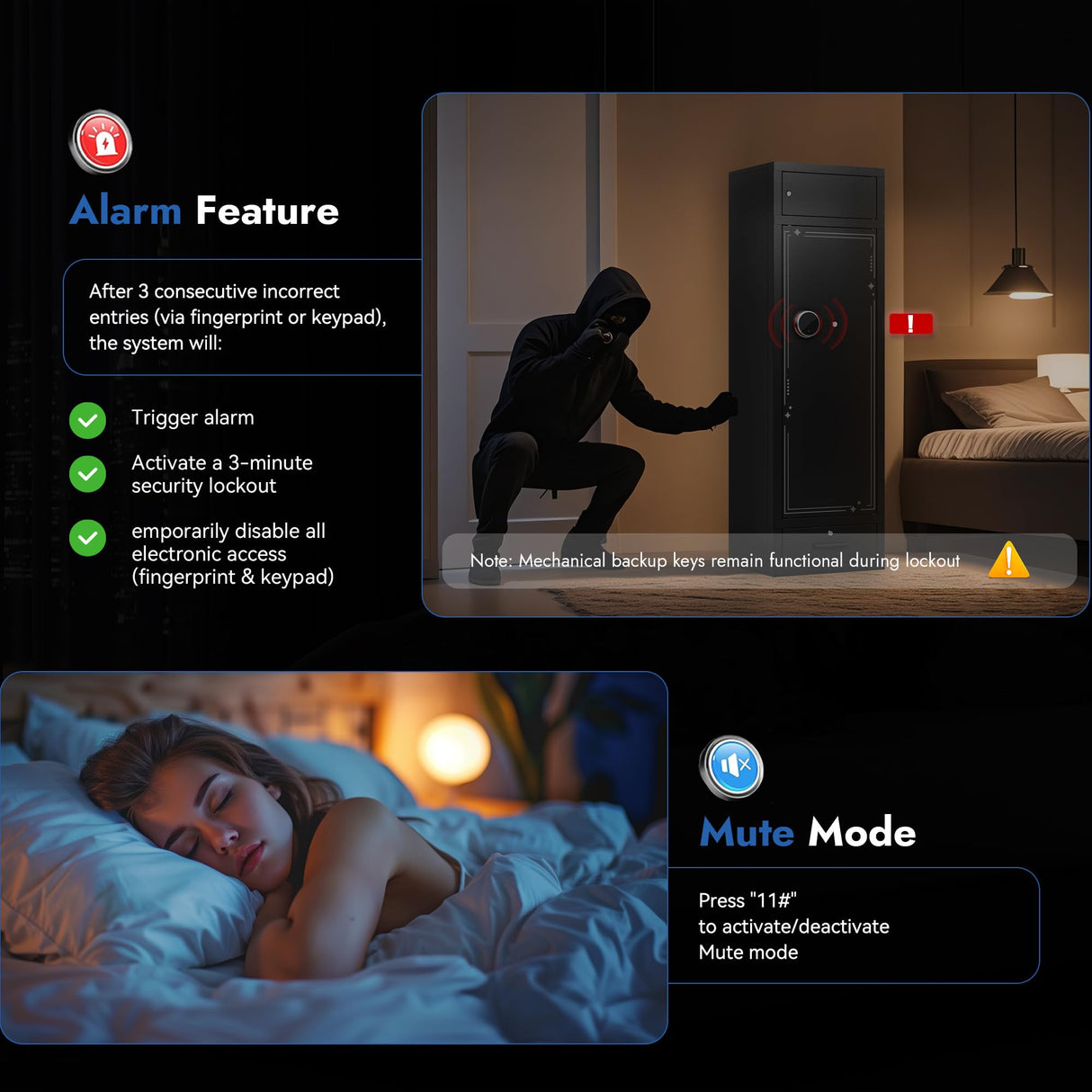 KAER 10-15 Gun Safes for Home Rifle and Pistols, Large Gun Cabinets for Rifles and Shotguns,Gun Rifle Safe with Drawer,Gun & Ammunition Storage & Safes (Assembly Required) KAER