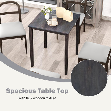 Giantex Square Dining Table with Solid Wood Frame, 220lbs Capacity, 30"x30"x36" Kitchen Table for 4-Person, Counter Height Bar Tables for Small Space, Dining Room, Living Room, Pub, Apartment, Grey Giantex