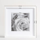 eletecpro 12x12 Picture Frames Set of 9, Classic Gallery Wall Frame Set Displays 8x8 Photo with Mat or 12x12 No Mat, Square Picture Frames Collage Wall Decor, White Home Decor for Hanging eletecpro