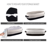 Oradrem Cotton Rope Toilet Basket Bathroom Decor Baskets, Toilet Paper Holder Basket, Farmhouse Home Decor Organizing Small Baskets 13"x5.9"x4" Black Oradrem