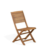 East West Furniture - DIFM5CWNA 5-Piece Mid Century Outdoor Table Set - A Mid Century Outdoor Table Oval Tabletop and 4 Patio Outdoor Chairs with Solid Back, Medium, Natural Finish East West Furniture
