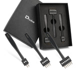 DIUDUS Leather Hole Punch, Prong Punch, Black Hole Punch Tool 5mm, 2/4/6 Lacing Stitching Punch, Round Hole Prong Stitching Chisel Set Leather Working Tools for Leathercraft DIUDUS