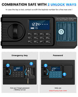 3.8 Cu ft Extra Large Safe Box Fireproof Waterproof, Security Home Safe with Fireproof Bag, LCD Digital Keypad Key Lock and Removable Shelf, Fire Document Safe for Money Medicines Jewelry Valuables Povanje