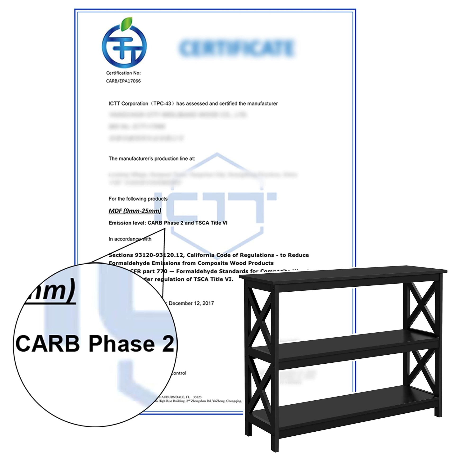 Yaheetech Modern 3-Tier Black Console Table with Storage Shelves - WoodArtSupply