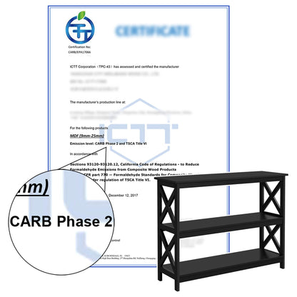 Yaheetech Modern 3-Tier Black Console Table with Storage Shelves - WoodArtSupply