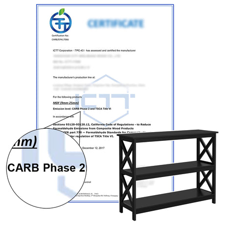 Yaheetech Modern 3-Tier Black Console Table with Storage Shelves Yaheetech