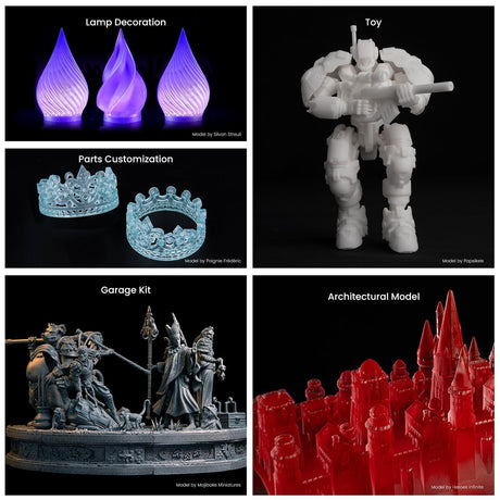 ELEGOO Standard Photopolymer Resin LCD UV-Curing Resin 405nm 3D Printer Resin for Mars Saturn Jupiter MSLA DLP LCD 3D Printing Grey 500g ELEGOO
