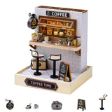 Flever Dollhouse Miniature DIY House Kit Creative Room with Furniture for Romantic Valentine's Gift (Coffee Time) Flever