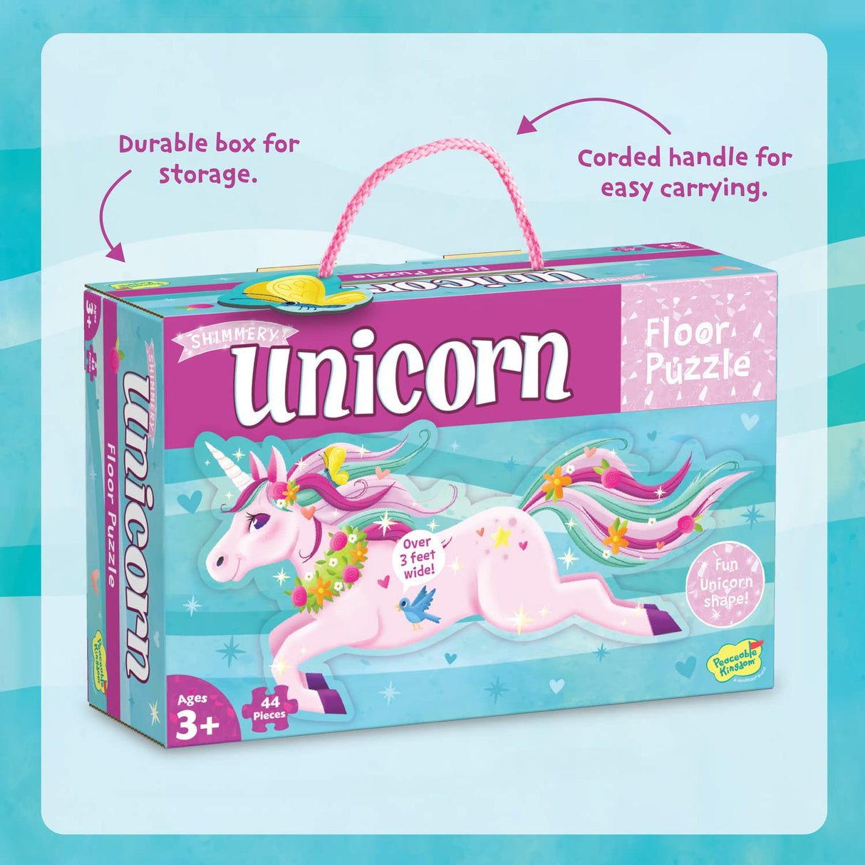 PEACEABLE KINGDOM Shimmery Unicorn Floor Puzzle, 1 EA Peaceable Kingdom