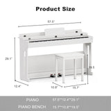 UMOMO 88 Key Weighted Keyboard Piano with Piano Bench, Beginner Digital Piano Full Size Heavy Hammer Weighted Action Electric Piano Keyboard with USB UMOMO