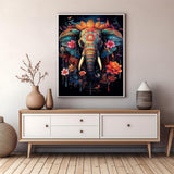 OKSGYTA Paint by Numbers Kit for Adults Beginner Elephant, Acrylic Flower Oil Painting by Numbers Kits with PaintBrushes Paintwork Art Crafts Canvas for Home Decor 16x20 Inch OKSGYTA