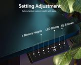 WALKINGDESK 55x24 Inches Electric Standing Desk with 2 Drawers, Height Adjustable Stand up Desk for Home Office, Ergonomic Sit to Stand Desk with Storage Shelf, DIY Board, Hooks, Black WALKINGDESK