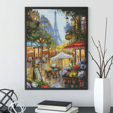 LANDFAIR Diamond Painting Kits - 15x20 inch Round Full Drill Flower Shop de Paris Diamond Art Kits for Adults LANDFAIR