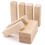 7 Pcs Basswood Carving Blocks,Wood Carving Blocks Set,2 Different Size Whittling Wood Blocks for Craft Carving Wooden Blocks,4x1x1 and 4x2x2 Inch Bass Wood, for Wood Carving Wood Crafts SOKOSEY