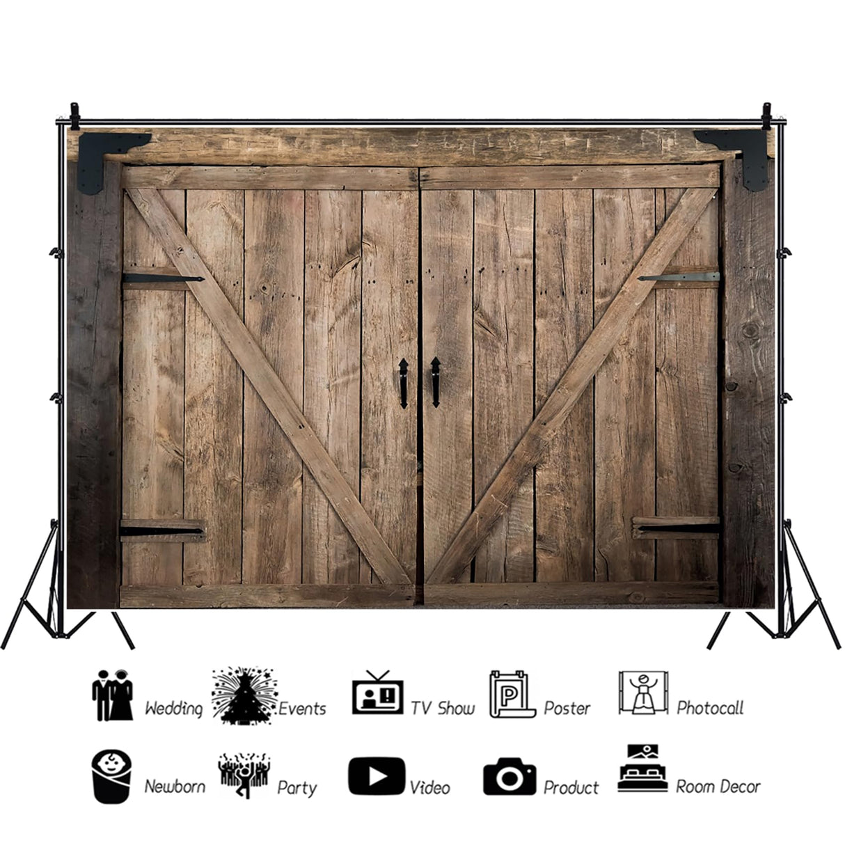 Baocicco 10x7ft Rustic Brown Barn Door Backdrops for Photoshoot Old Wooden Door Western Cowboy Farmhouse Photography Background Cowboy Birthday Baby Shower Wedding Ceremony Vinyl Video Background Baocicco