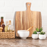 Large Wood Charcuterie Boards Wooden Cutting Boards for Kitchen Meat Chopping Board Bread Cheese Serving Board Acacia Cutting Board With Handle Butcher Block Carving Board Charcuterie Platter Board Ayiaren